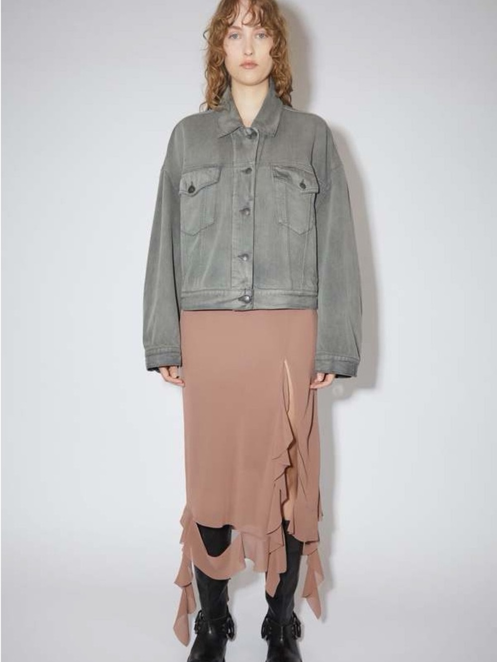 Acne_ Oversized Jean Jacket, Anthracite Grey, medium